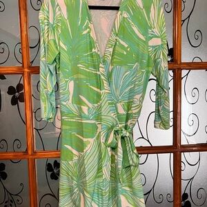 Lilly Pulitzer Fronds Place Wrap Around Shorts Dress/Romper - size XL